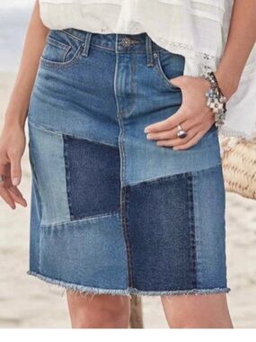 Driftwood denim SAYDI skirt patchwork